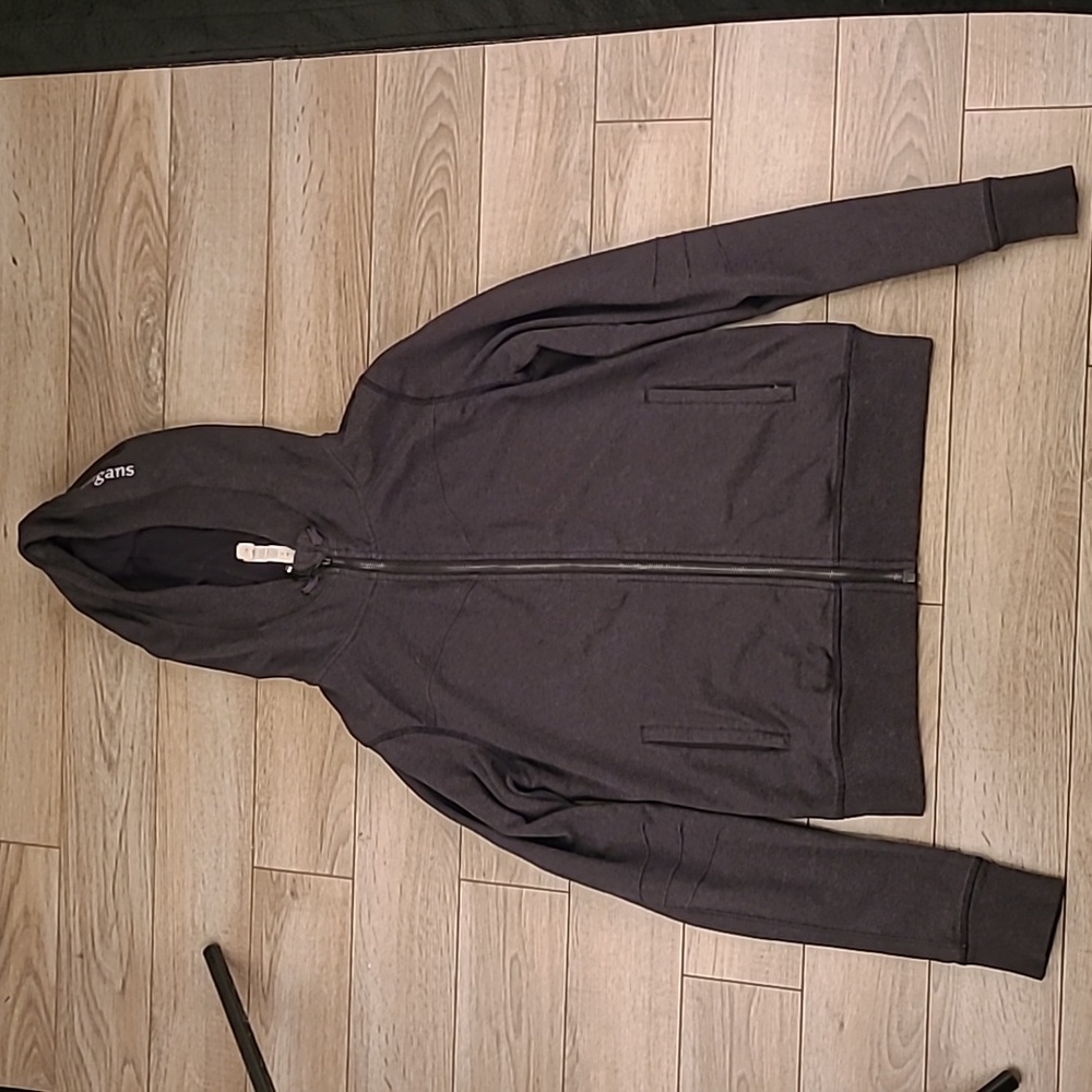 LULULEMON Dark Grey Full Zip Hooded Cotton Blend Womens Sz 10 Athletic Jacket
